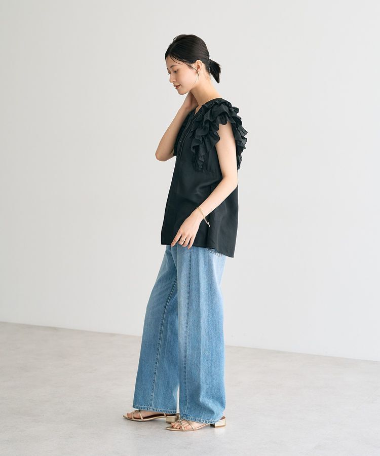 YECCA VECCA「ラッフルVネックブラウス」|シャツ・ブラウス|