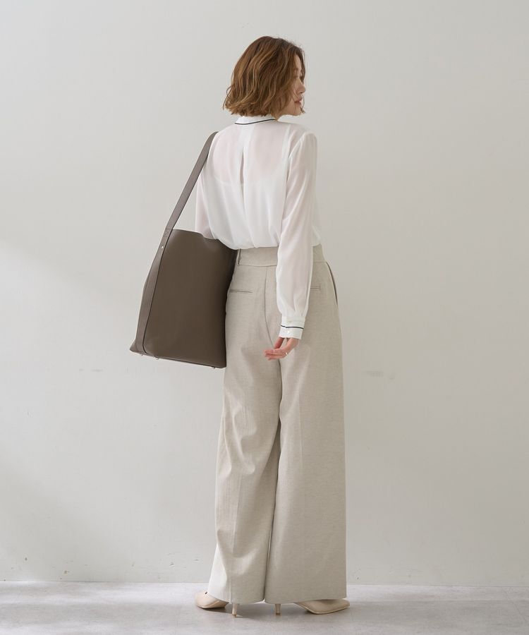 YECCA VECCA「配色ラインボウタイブラウス」|シャツ・ブラウス|