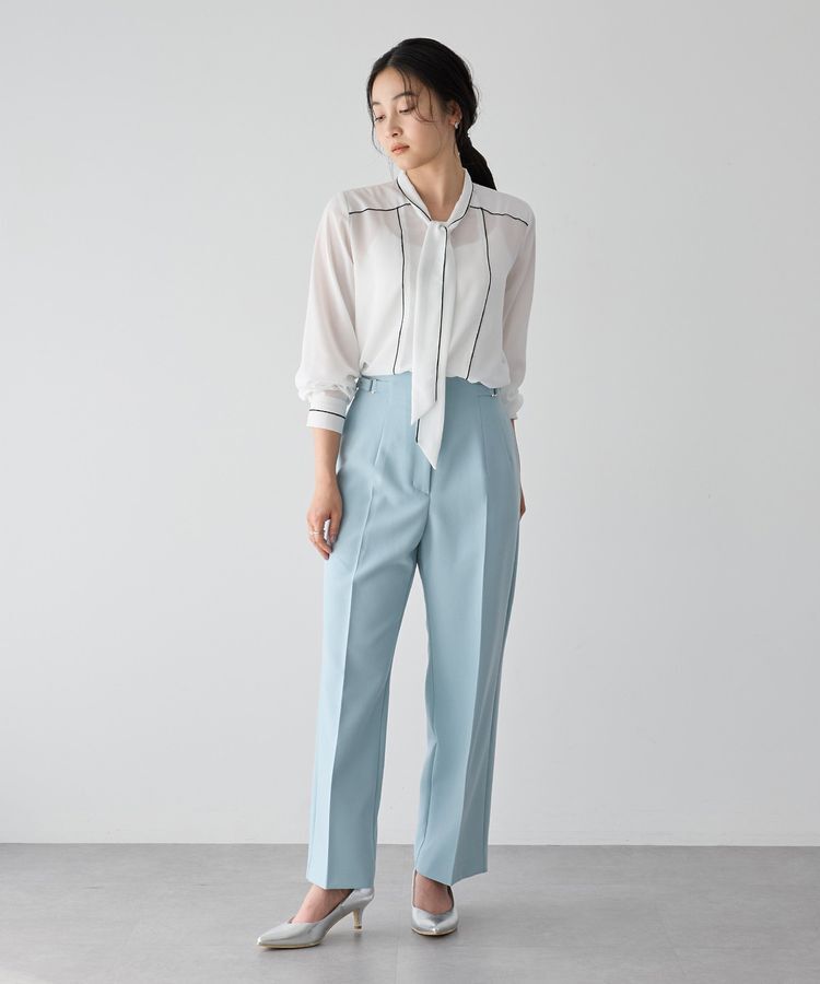 YECCA VECCA「配色ラインボウタイブラウス」|シャツ・ブラウス|