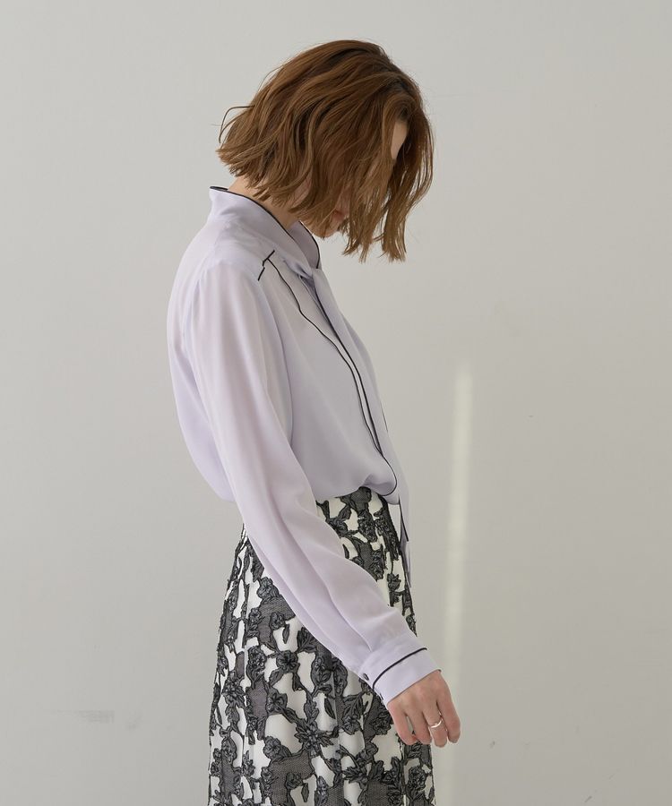 YECCA VECCA「配色ラインボウタイブラウス」|シャツ・ブラウス|