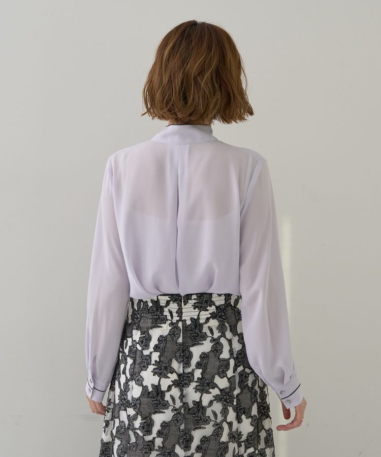 YECCA VECCA「配色ラインボウタイブラウス」|シャツ・ブラウス|