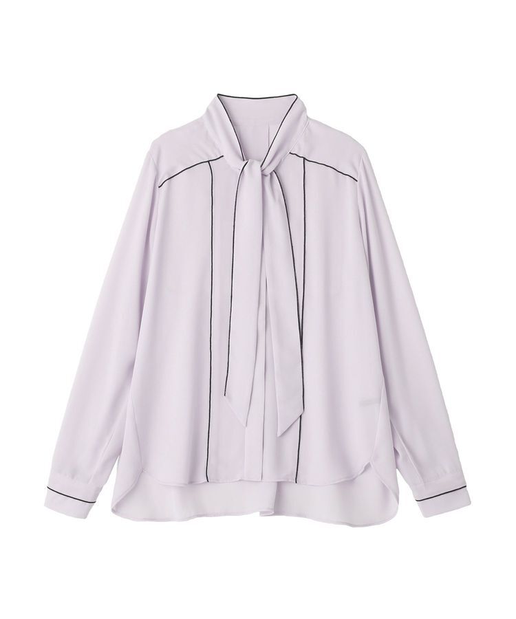 YECCA VECCA「配色ラインボウタイブラウス」|シャツ・ブラウス|