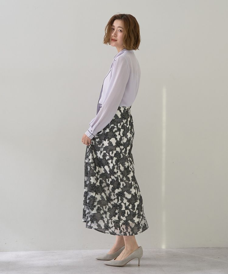 YECCA VECCA「配色ラインボウタイブラウス」|シャツ・ブラウス|