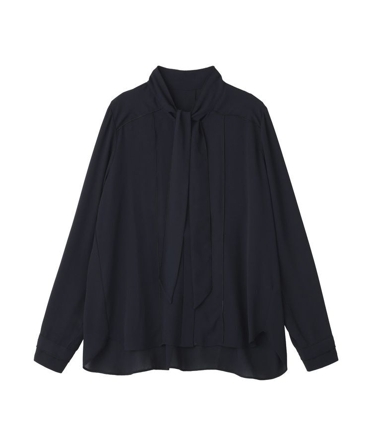 YECCA VECCA「配色ラインボウタイブラウス」|シャツ・ブラウス|Navy