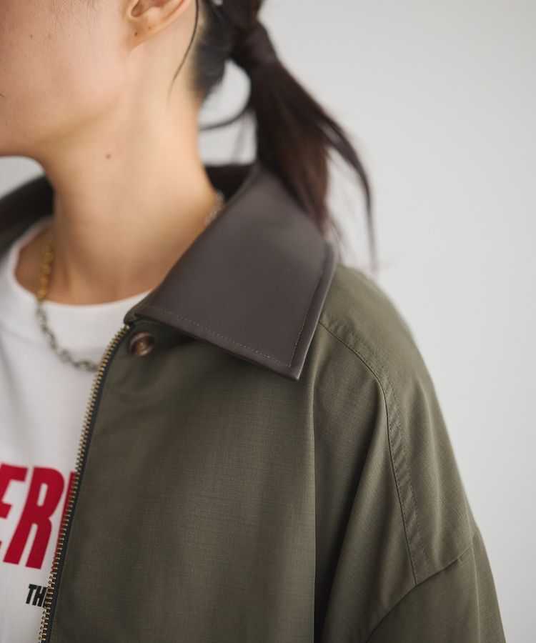 GARAGE OF GOOD CLOTHING「エコレザーカラーバルコート」|ステンカラーコート|