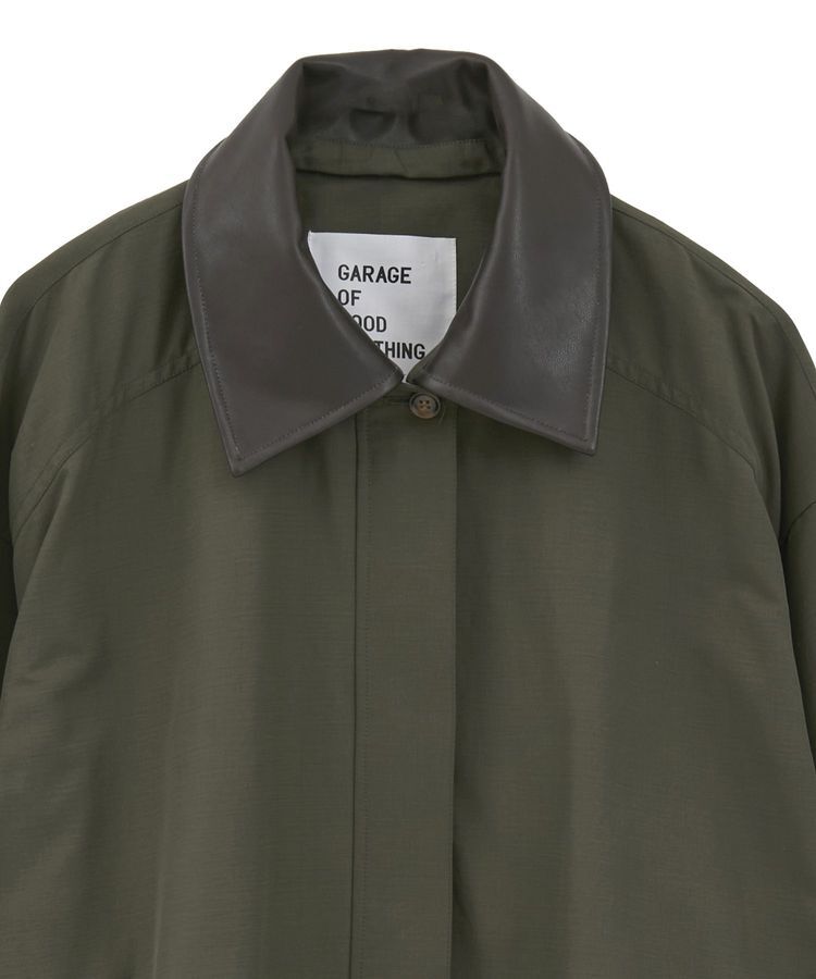 GARAGE OF GOOD CLOTHING「エコレザーカラーバルコート」|ステンカラーコート|