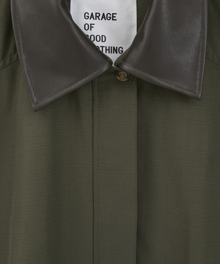 GARAGE OF GOOD CLOTHING「エコレザーカラーバルコート」|ステンカラーコート|