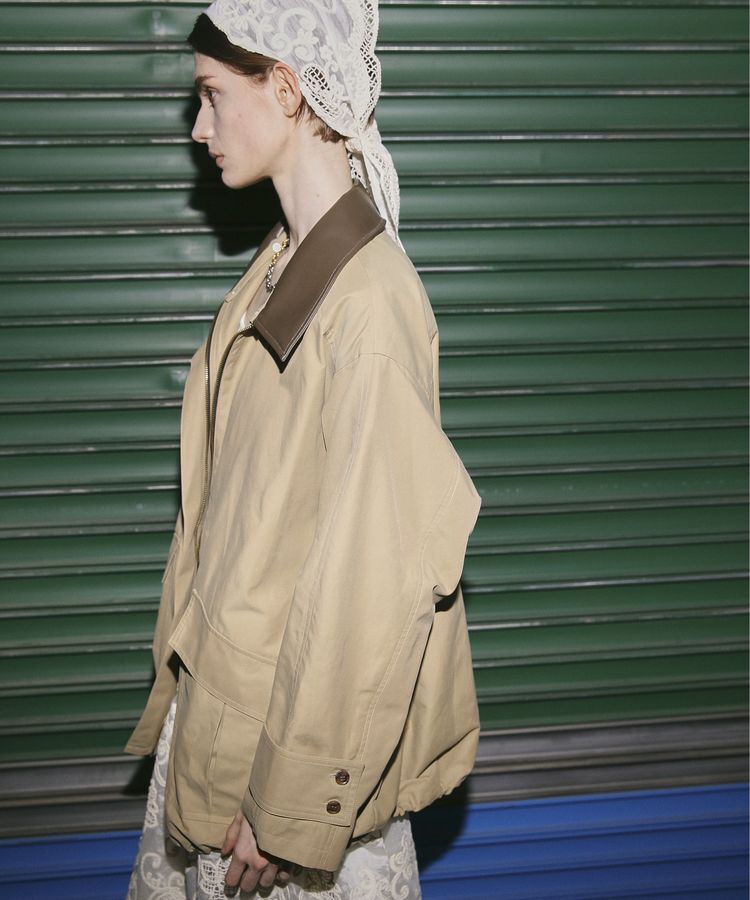 GARAGE OF GOOD CLOTHING「エコレザーカラーバルコート」|ステンカラーコート|