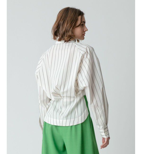 allureville「トリムストライプバックタックシャツ」|シャツ・ブラウス|