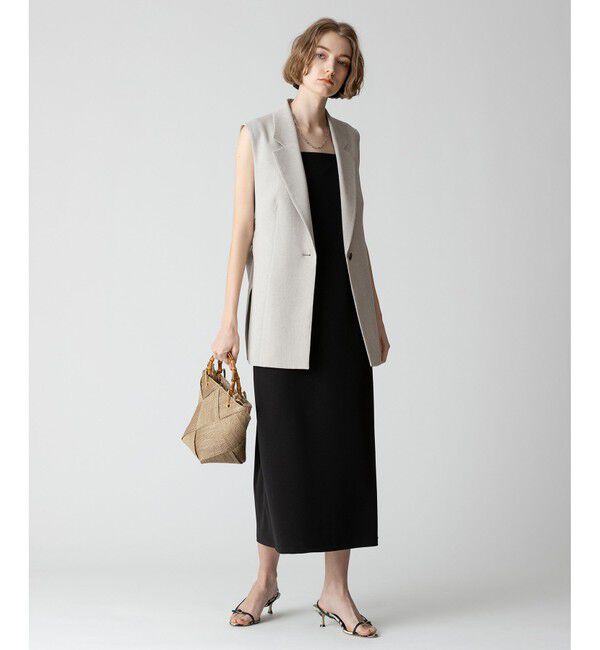 allureville「【セットアップ対応可能】麻調カルゼサイドオープンジレ」|ベスト・ジレ|