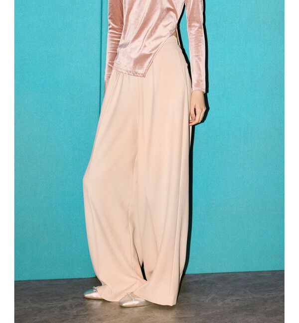 allureville「ギャバタックモダンワイドパンツ」|その他|ピンク