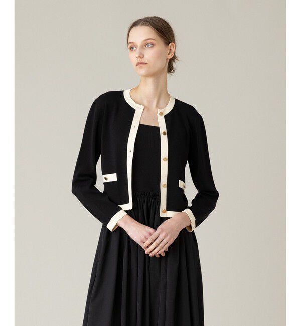 LOULOU WILLOUGHBY「◇【LOULOU WILLOUGHBY】バイカラーコンパクトカーディガン」|カーディガン|