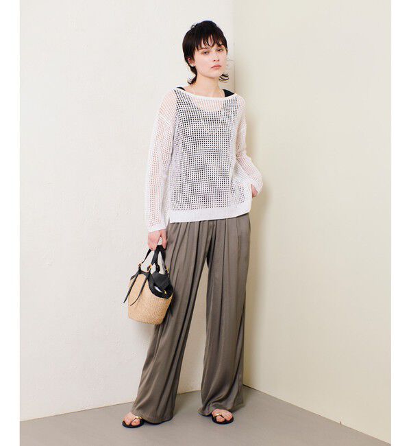 allureville「クレールサテンイージーパンツ」|チノ|