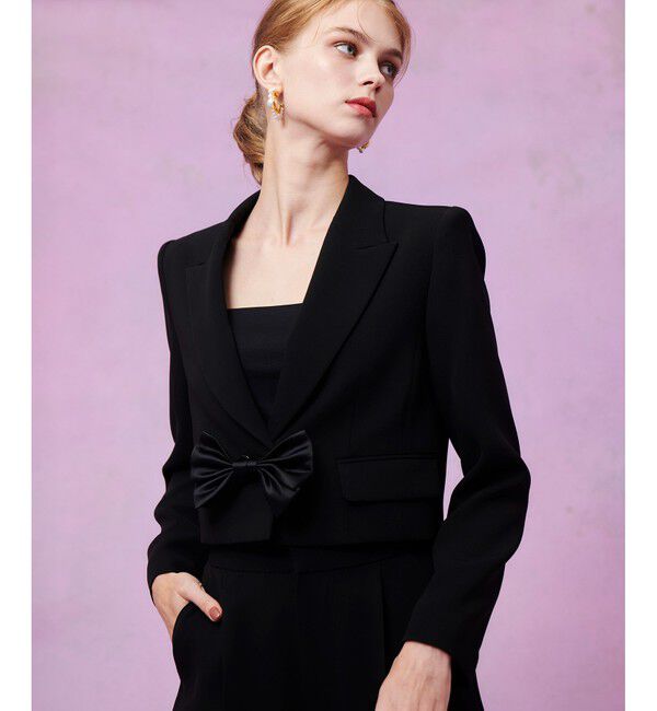 LOULOU WILLOUGHBY「【LOULOU WILLOUGHBY】ダブルクロスショートジャケット」|テーラードジャケット|