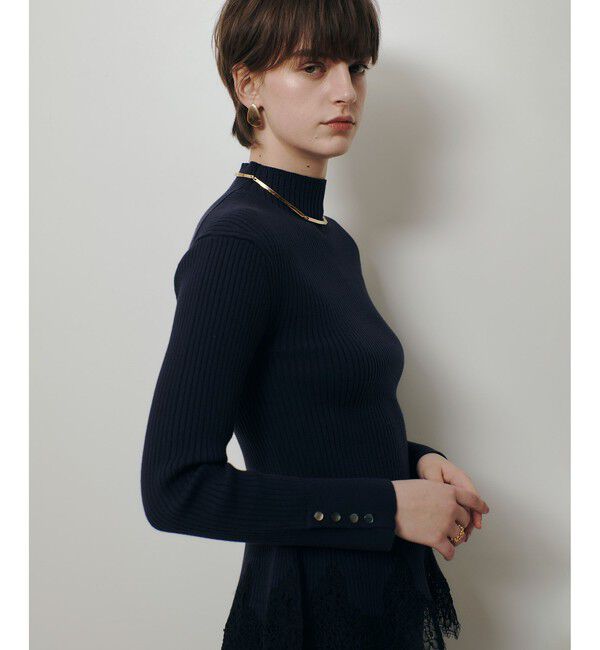 allureville「レースドッキングリブプルオーバー」|ニット・セーター|