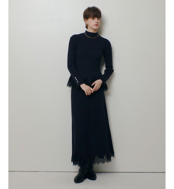 allureville「レースドッキングリブプルオーバー」|ニット・セーター|