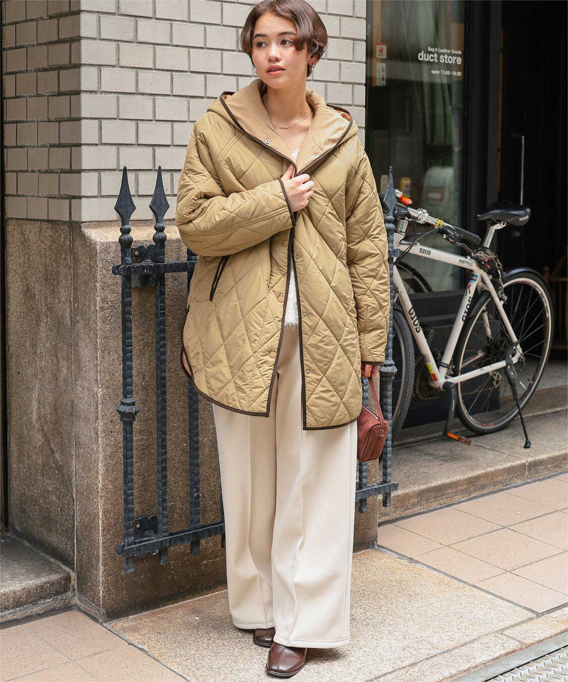 titivate「フーデットキルティングショートコート」|その他|