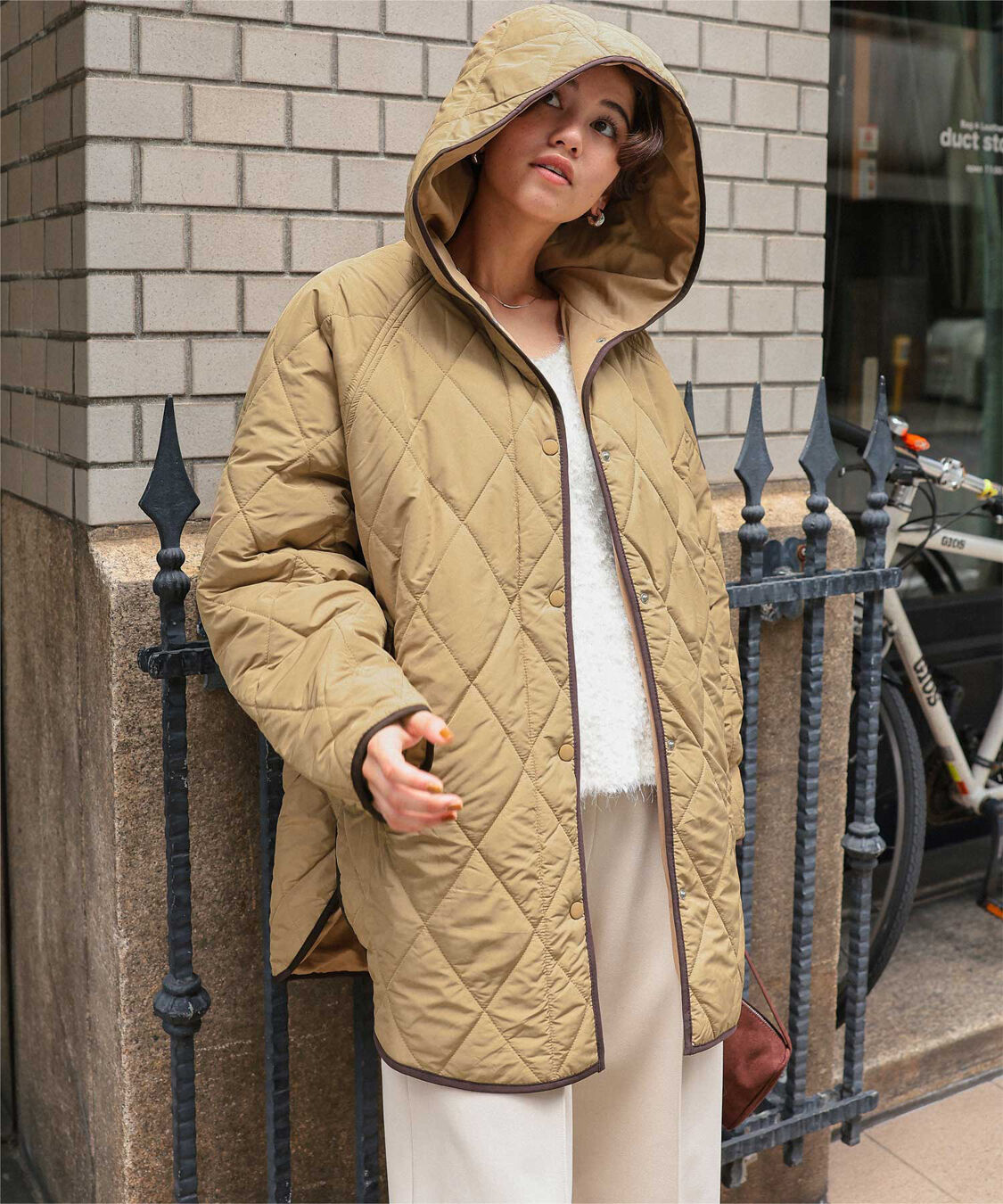 titivate「フーデットキルティングショートコート」|その他|