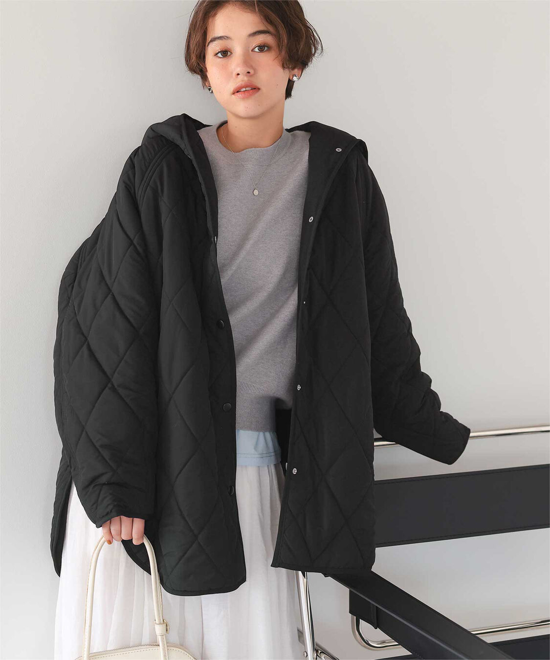 titivate「フーデットキルティングショートコート」|その他|