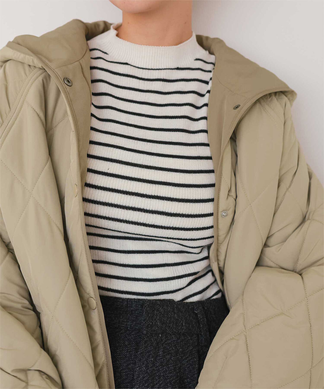 titivate「フーデットキルティングショートコート」|その他|