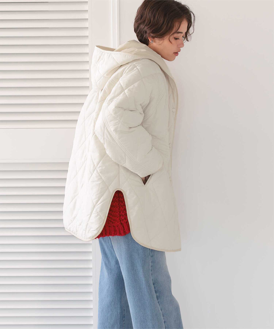 titivate「フーデットキルティングショートコート」|その他|