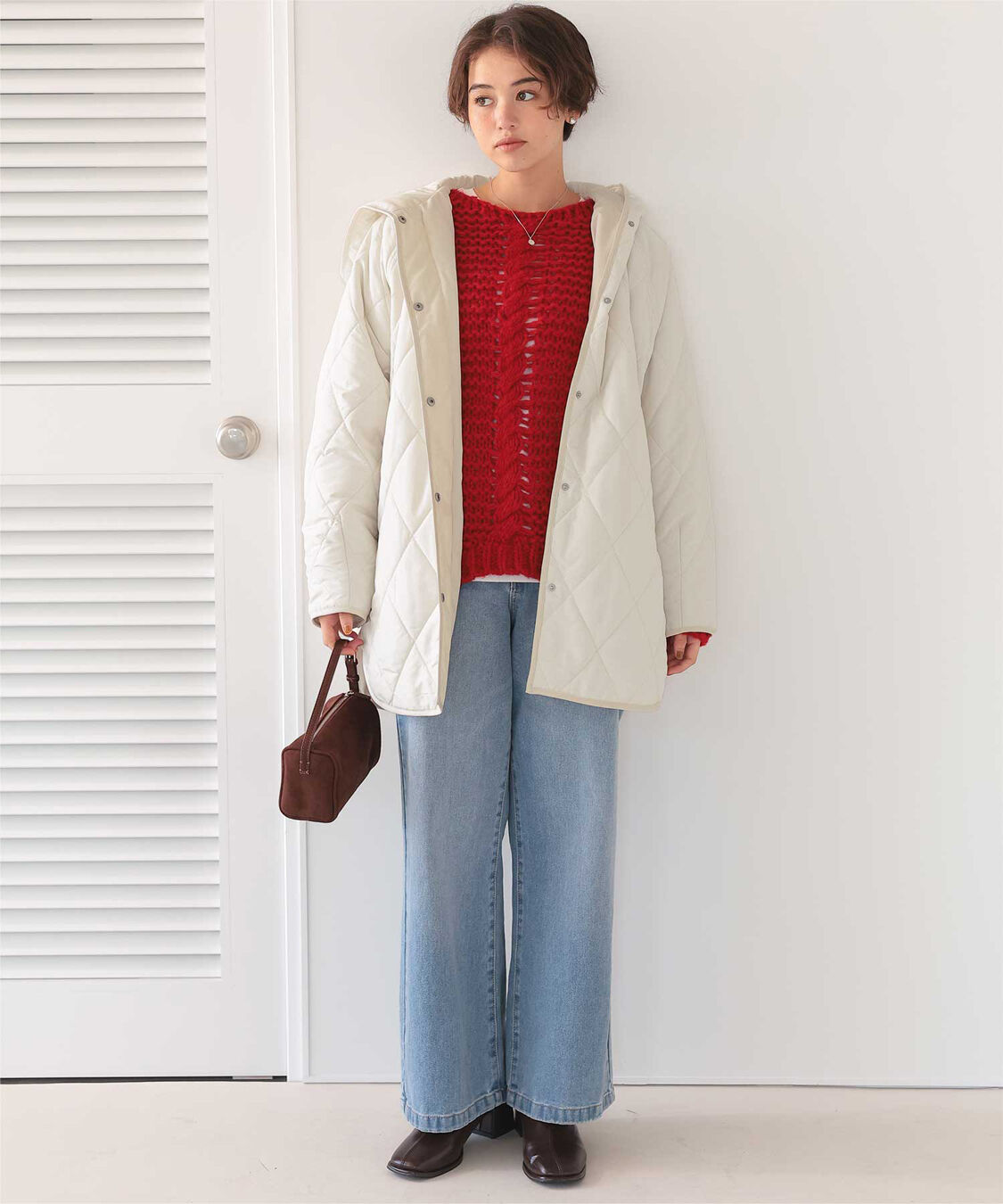 titivate「フーデットキルティングショートコート」|その他|