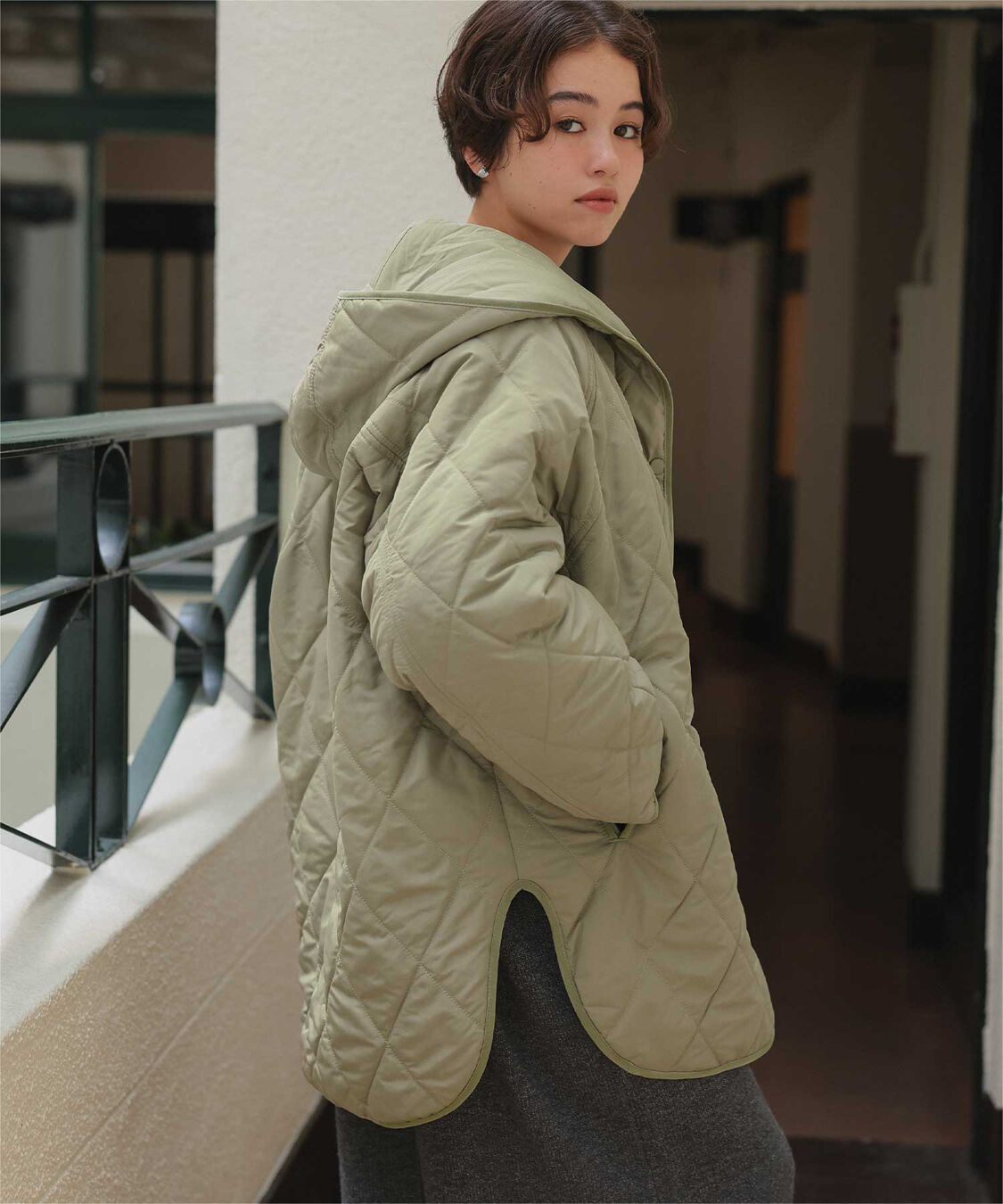 titivate「フーデットキルティングショートコート」|その他|