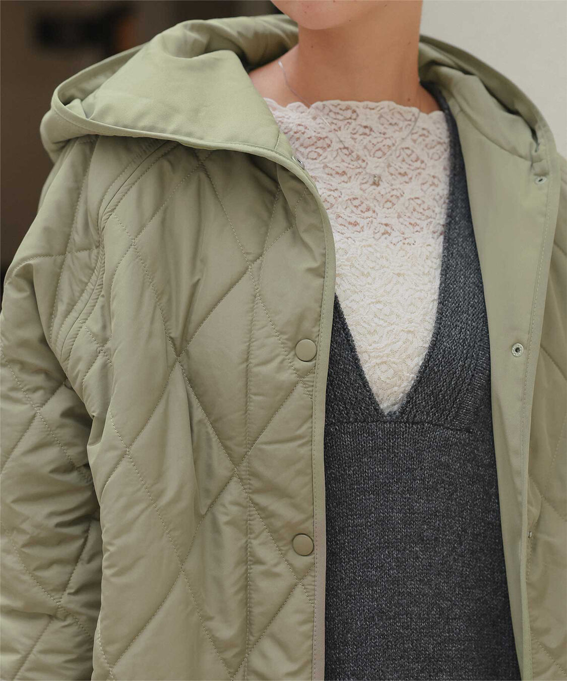 titivate「フーデットキルティングショートコート」|その他|