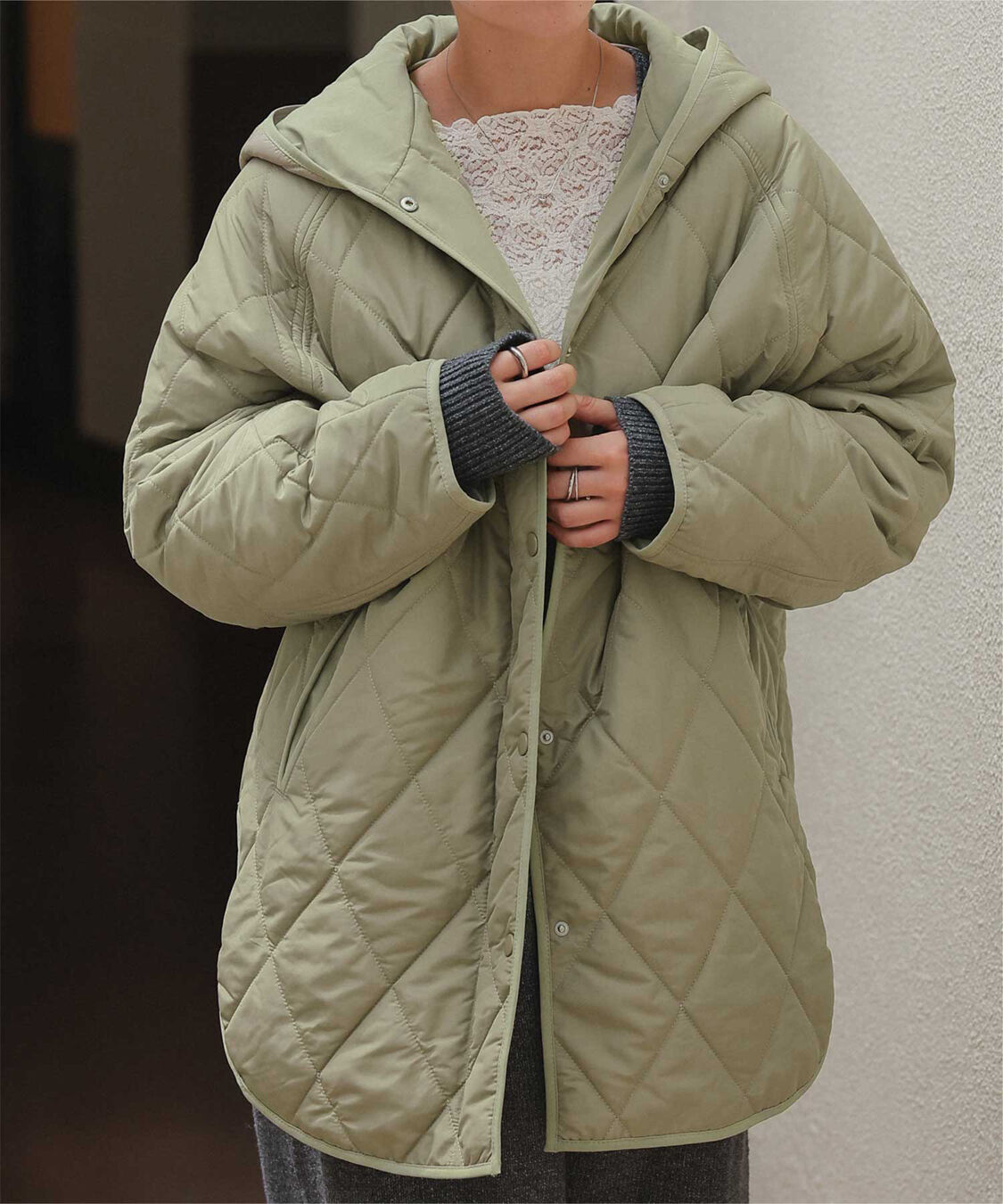 titivate「フーデットキルティングショートコート」|その他|