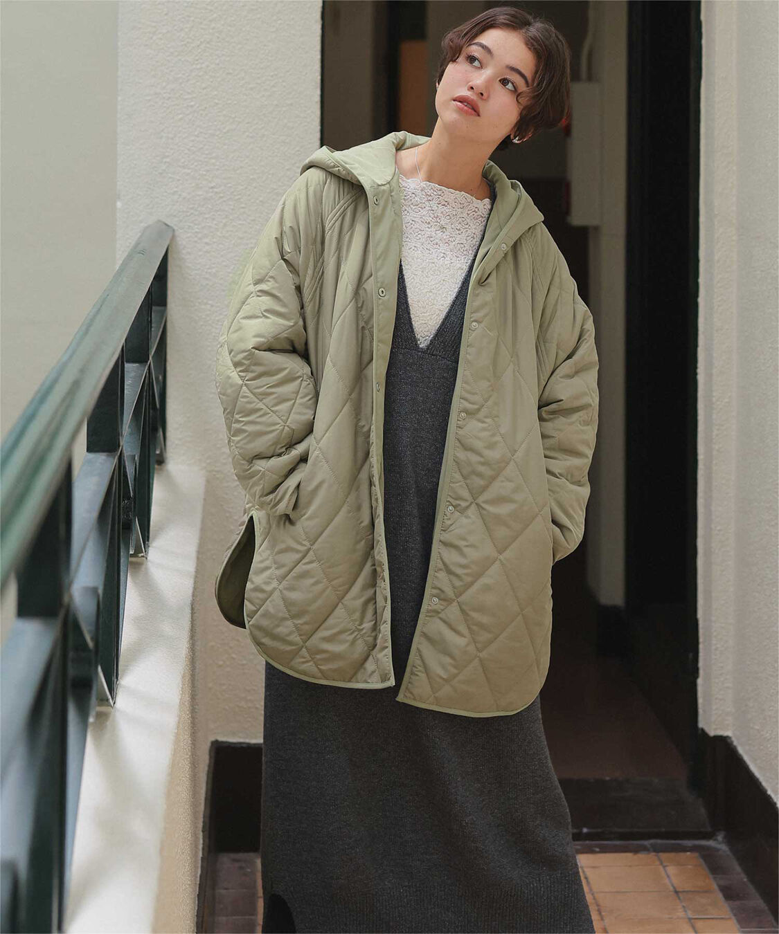 titivate「フーデットキルティングショートコート」|その他|