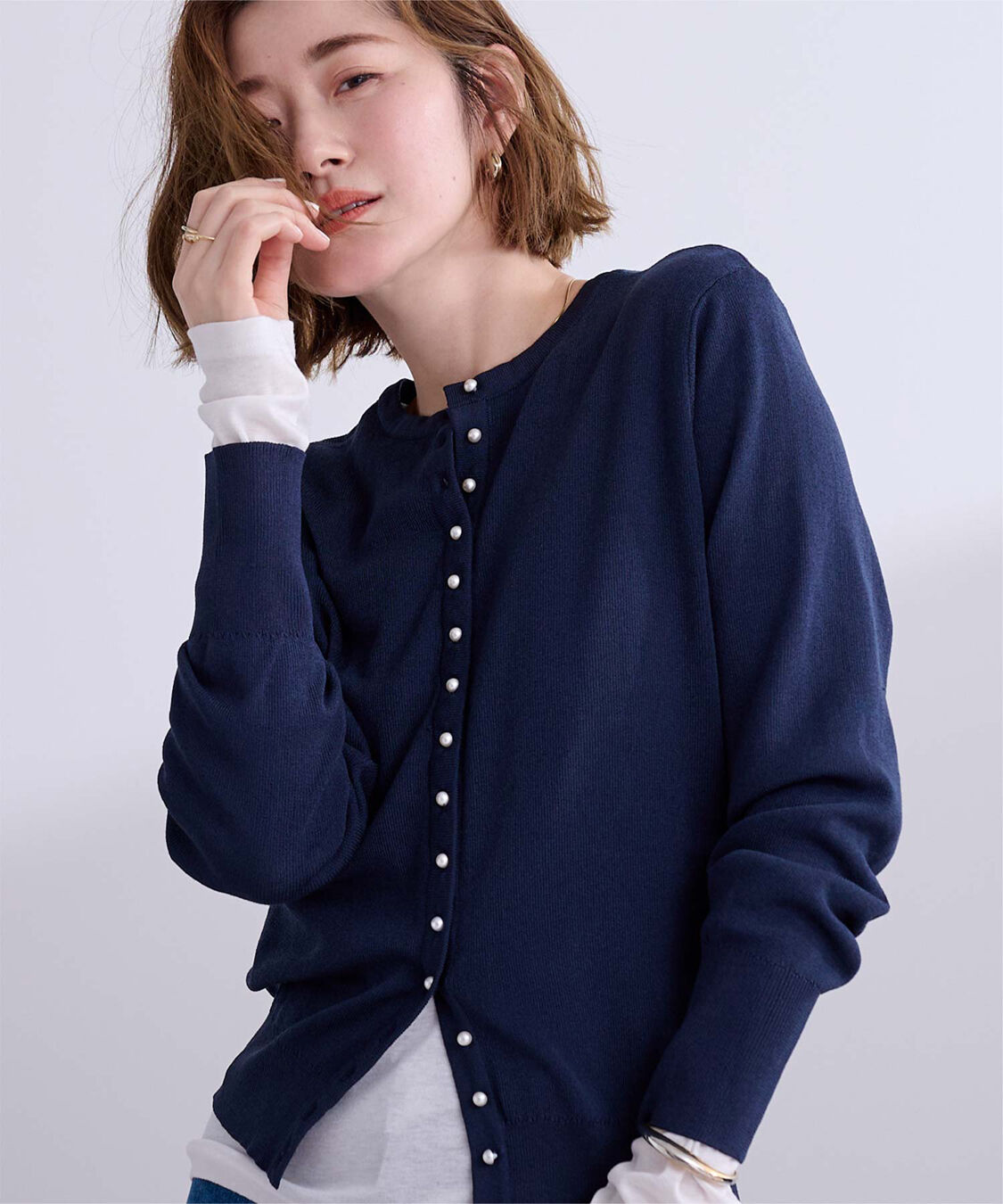 ur's「2wayパール釦ニットカーディガン」|ニット・セーター|
