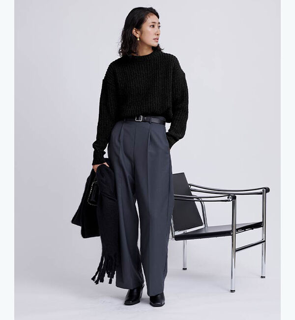 ur's「モールヤーンチャンキーニットプルオーバー」|ニット・セーター|ブラック