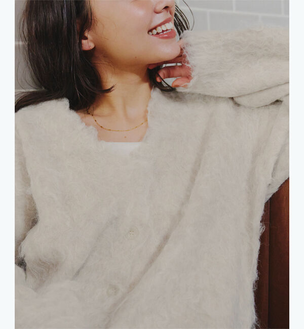 titivate「ブークレシャギーVネックカーディガン」|ニット・セーター|