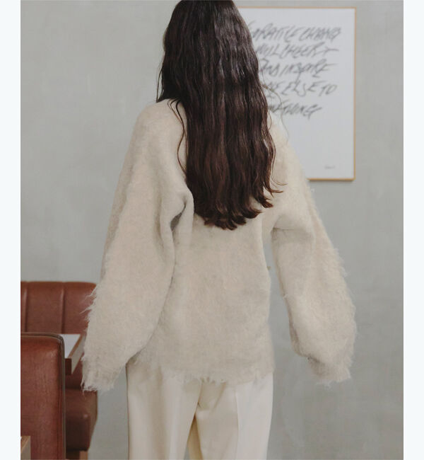 titivate「ブークレシャギーVネックカーディガン」|ニット・セーター|