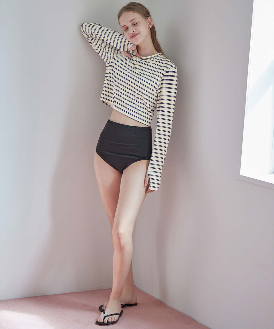 SEA DRESS「3点セット/ショートパンツ&times;カップ付長袖ビキニ/水着」|ビキニ|