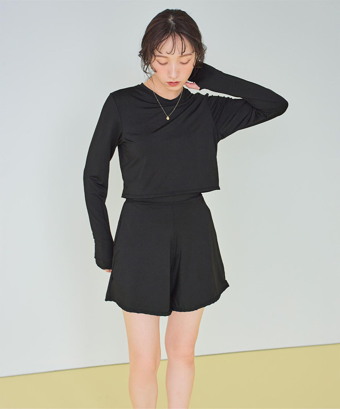 SEA DRESS「3点セット/ショートパンツ&times;カップ付長袖ビキニ/水着」|ビキニ|