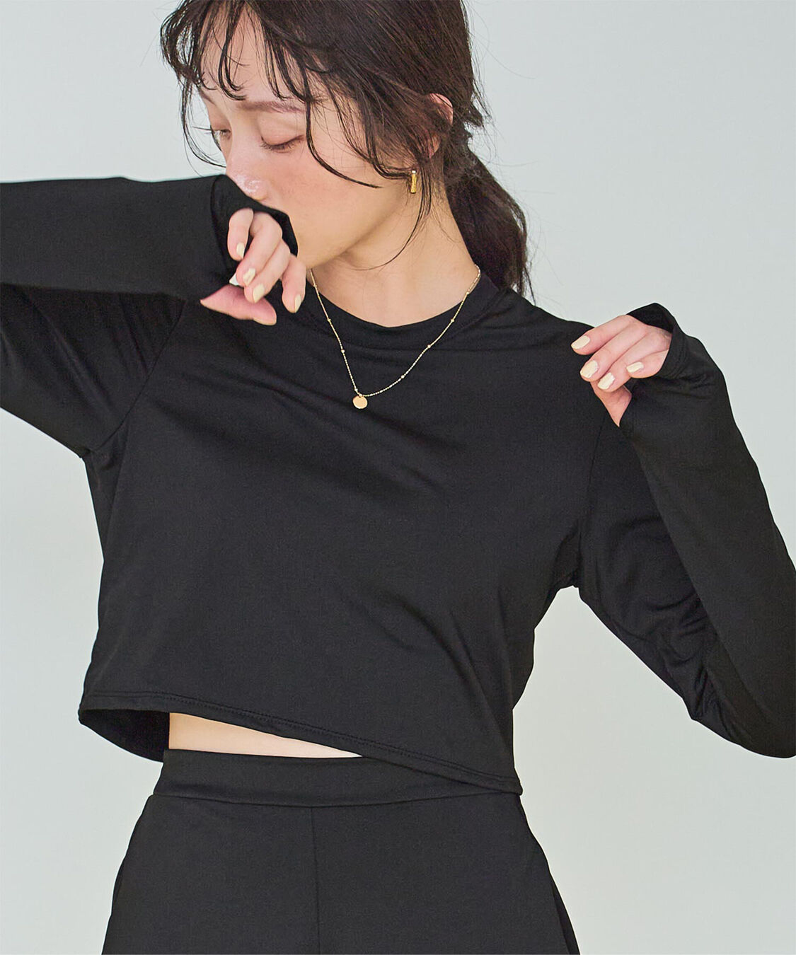 SEA DRESS「3点セット/ショートパンツ&times;カップ付長袖ビキニ/水着」|ビキニ|