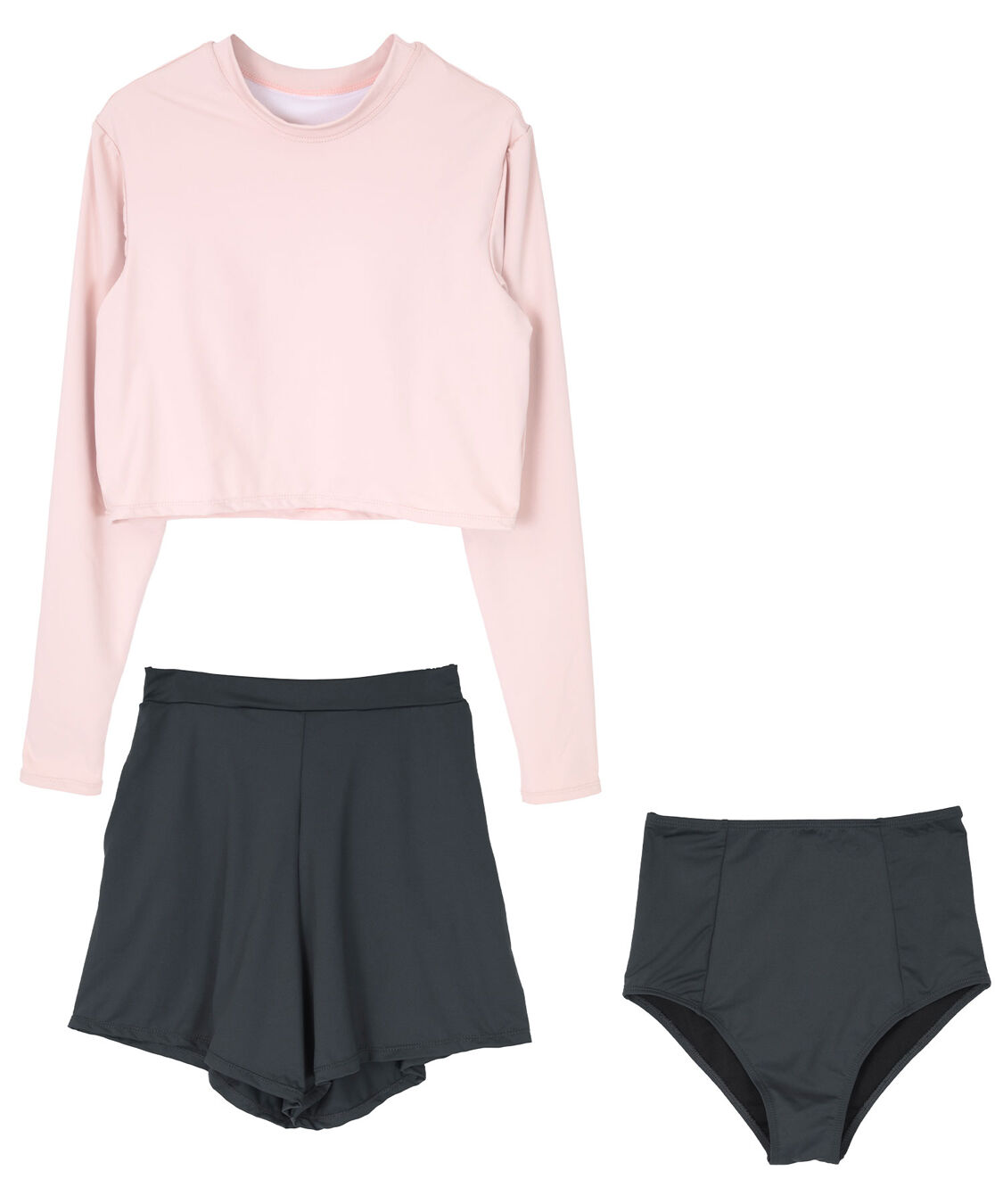 SEA DRESS「3点セット/ショートパンツ&times;カップ付長袖ビキニ/水着」|ビキニ|