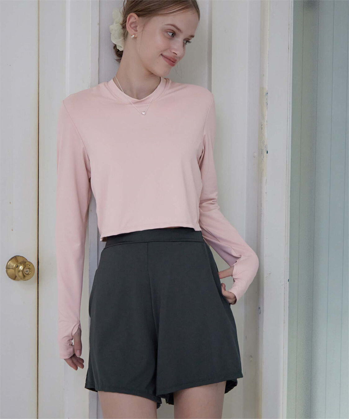 SEA DRESS「3点セット/ショートパンツ&times;カップ付長袖ビキニ/水着」|ビキニ|