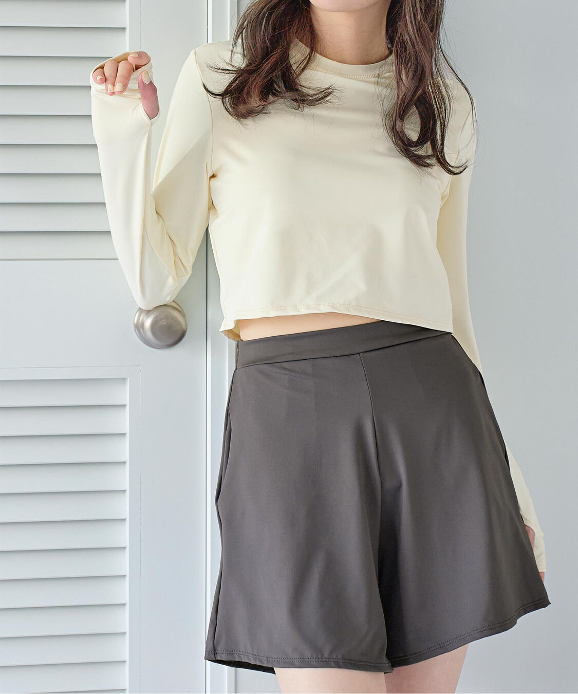 SEA DRESS「3点セット/ショートパンツ&times;カップ付長袖ビキニ/水着」|ビキニ|