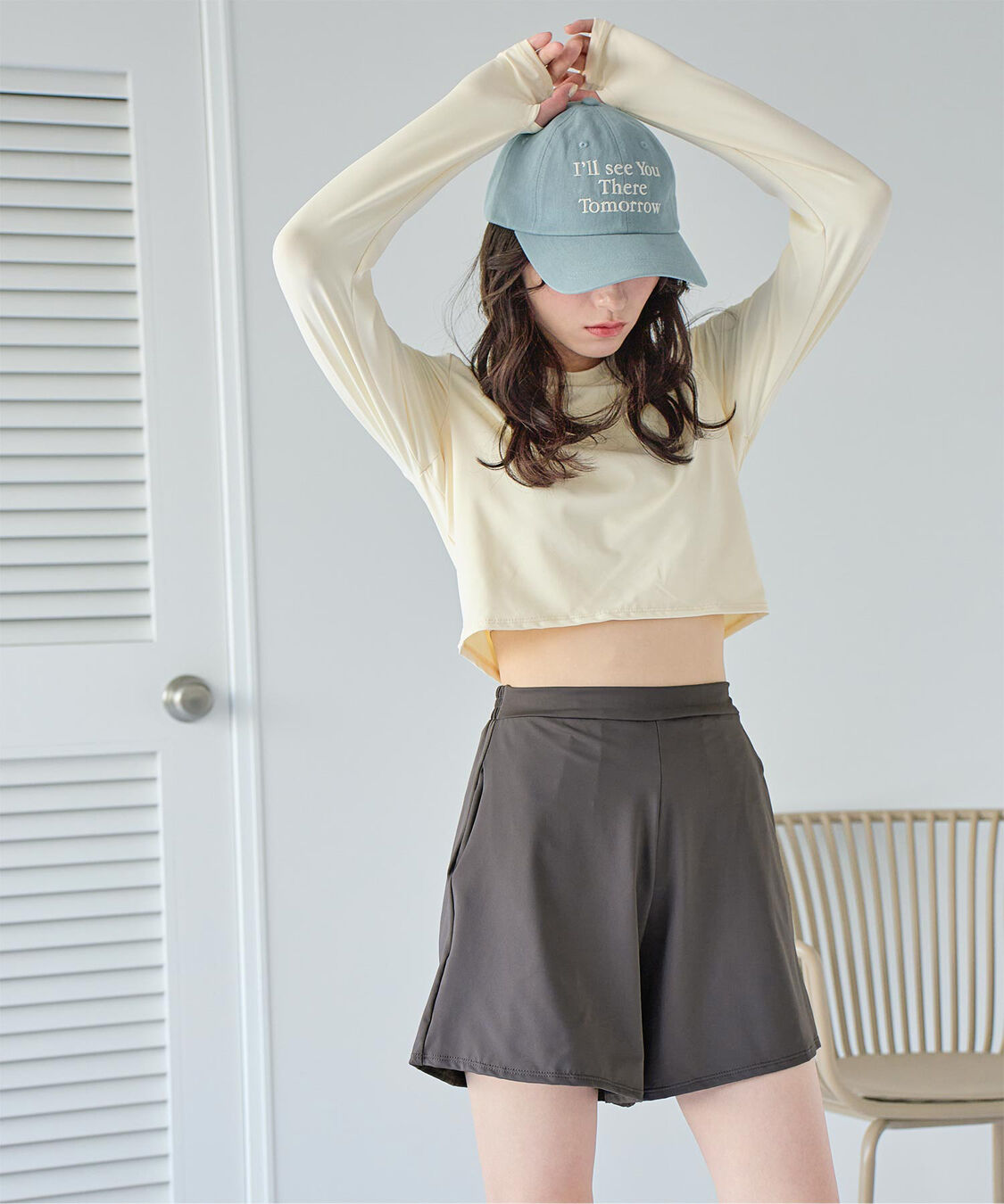 SEA DRESS「3点セット/ショートパンツ&times;カップ付長袖ビキニ/水着」|ビキニ|