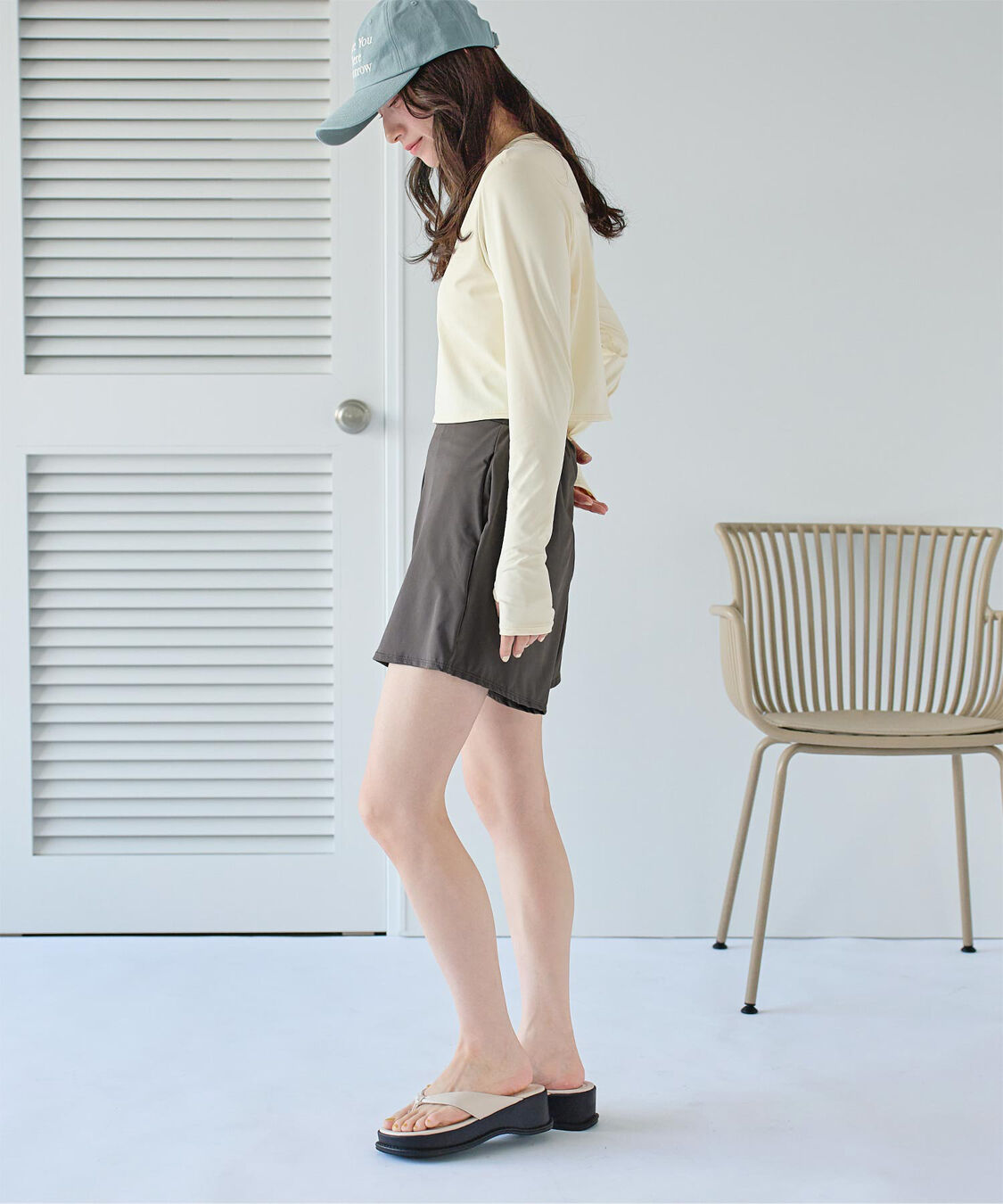 SEA DRESS「3点セット/ショートパンツ&times;カップ付長袖ビキニ/水着」|ビキニ|