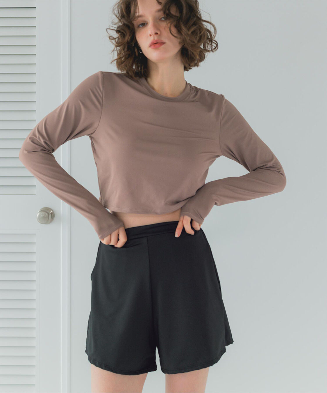 SEA DRESS「3点セット/ショートパンツ&times;カップ付長袖ビキニ/水着」|ビキニ|