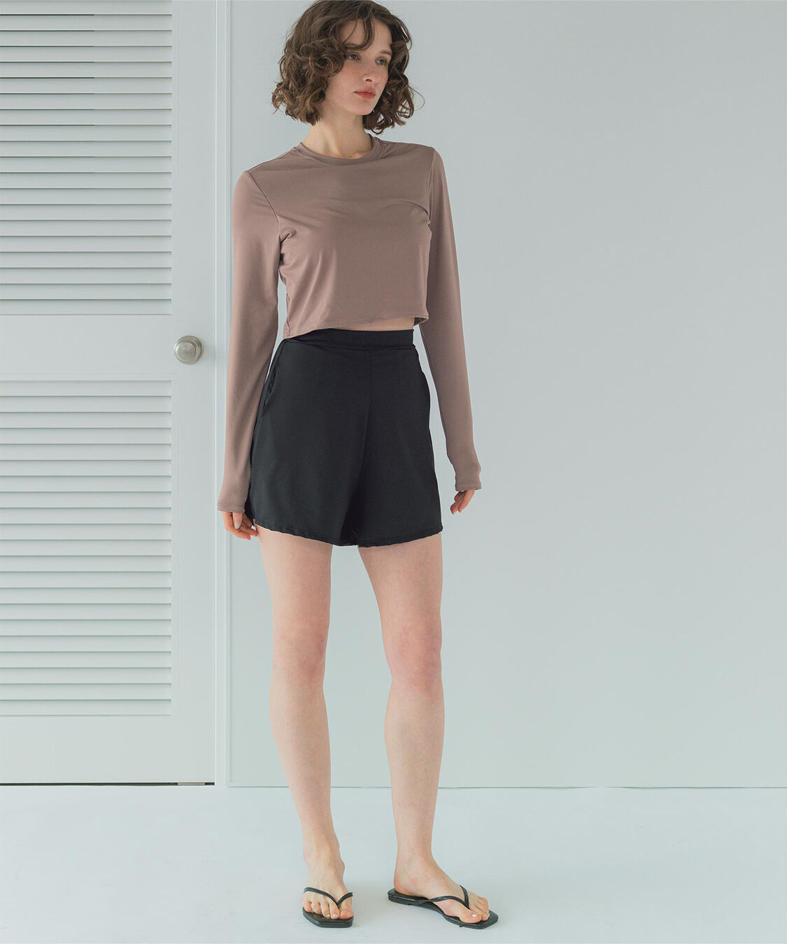 SEA DRESS「3点セット/ショートパンツ&times;カップ付長袖ビキニ/水着」|ビキニ|