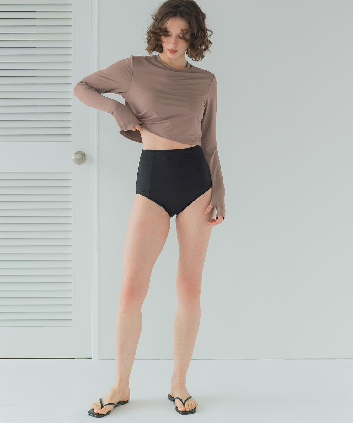 SEA DRESS「3点セット/ショートパンツ&times;カップ付長袖ビキニ/水着」|ビキニ|