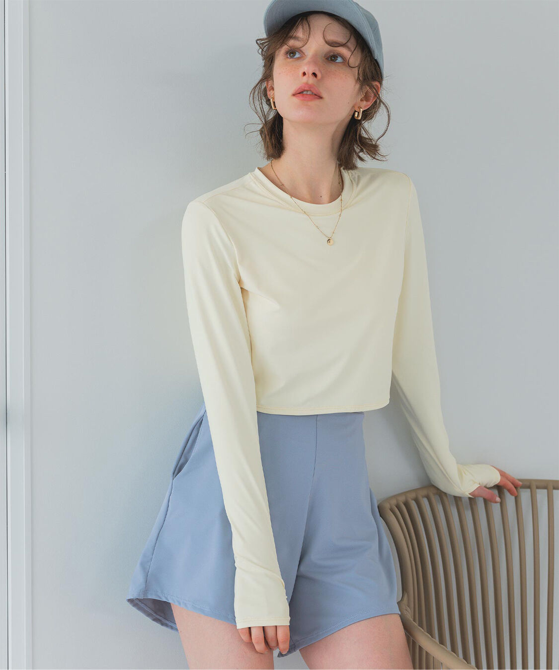 SEA DRESS「3点セット/ショートパンツ&times;カップ付長袖ビキニ/水着」|ビキニ|