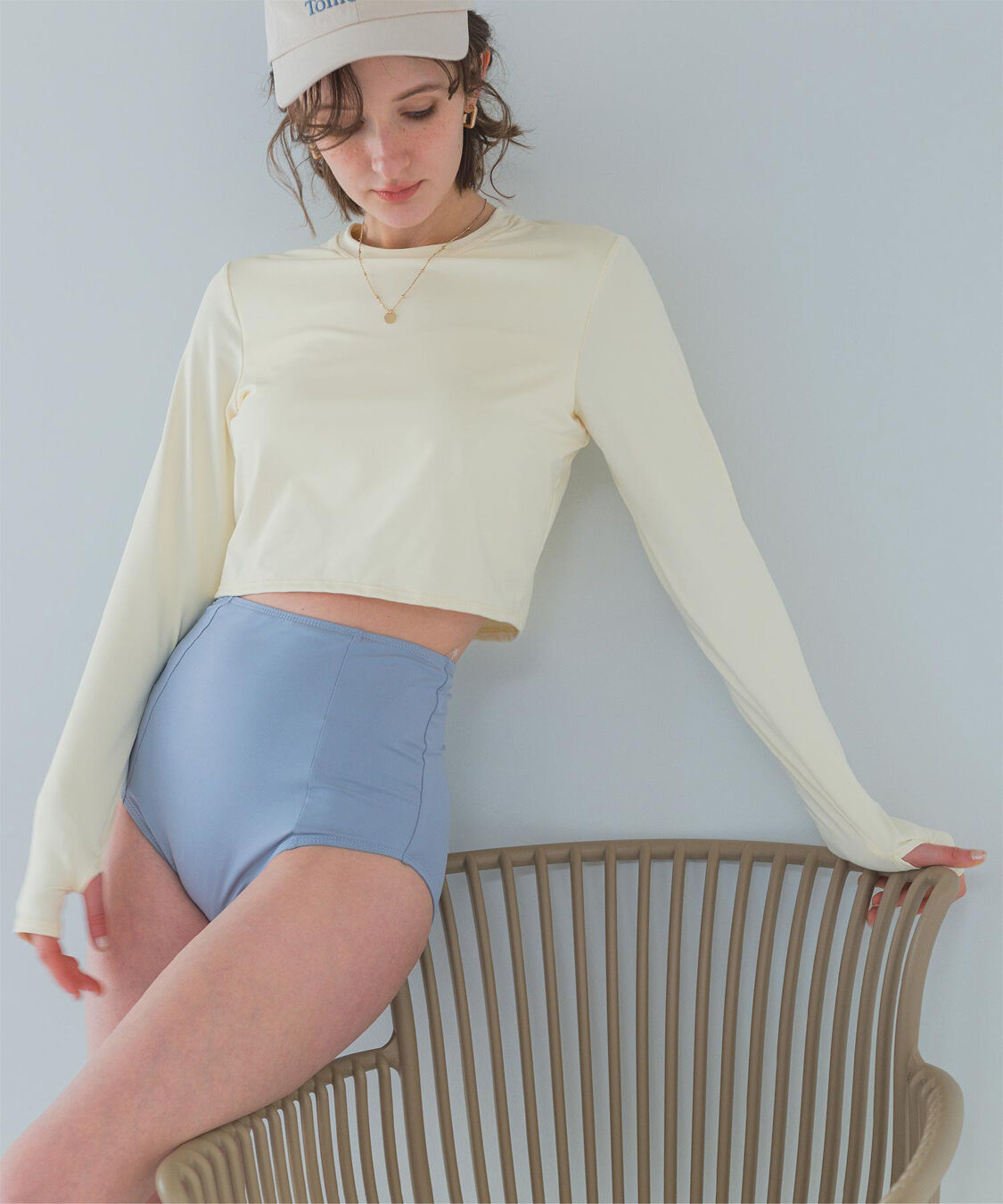 SEA DRESS「3点セット/ショートパンツ&times;カップ付長袖ビキニ/水着」|ビキニ|