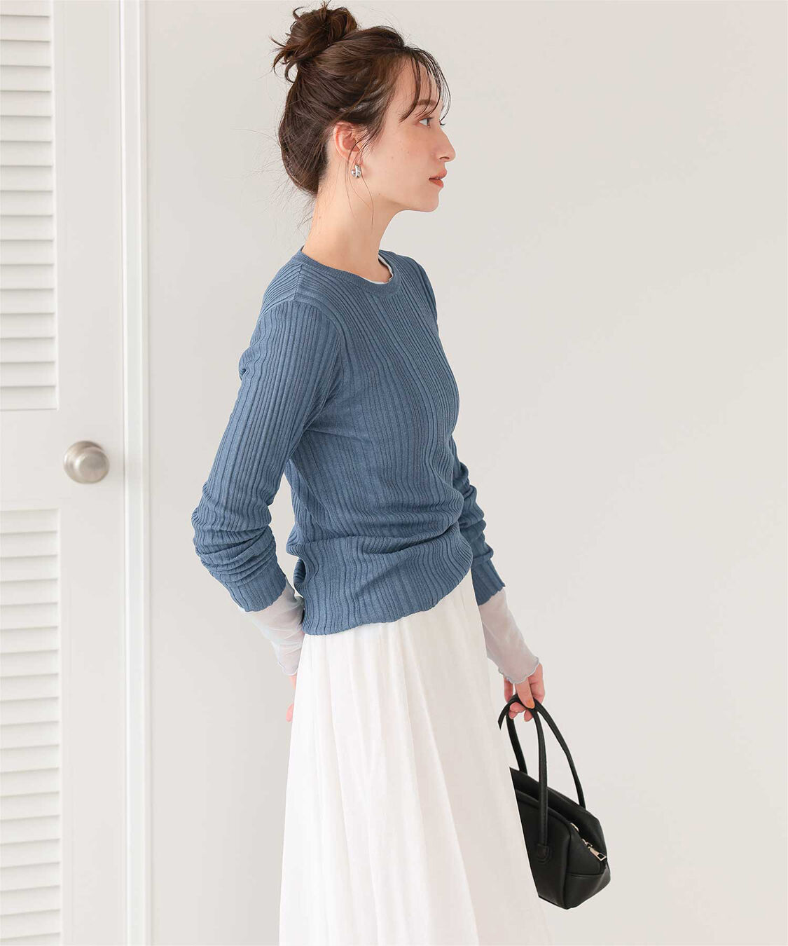 titivate「クルーネックランダムリブシアーニット」|ニット・セーター|