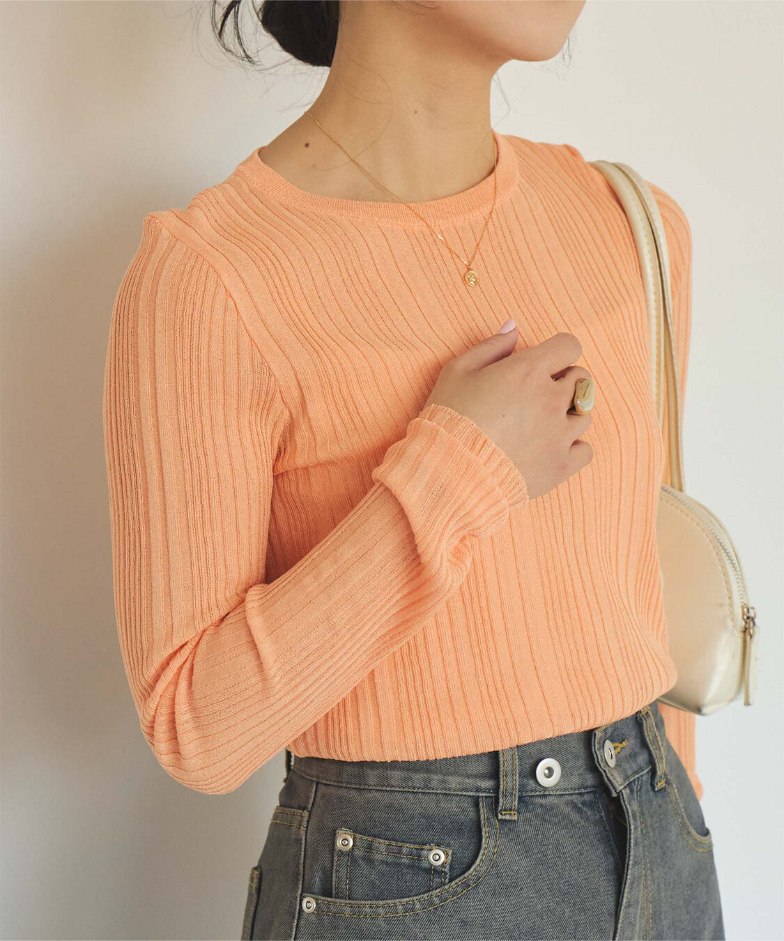 titivate「クルーネックランダムリブシアーニット」|ニット・セーター|