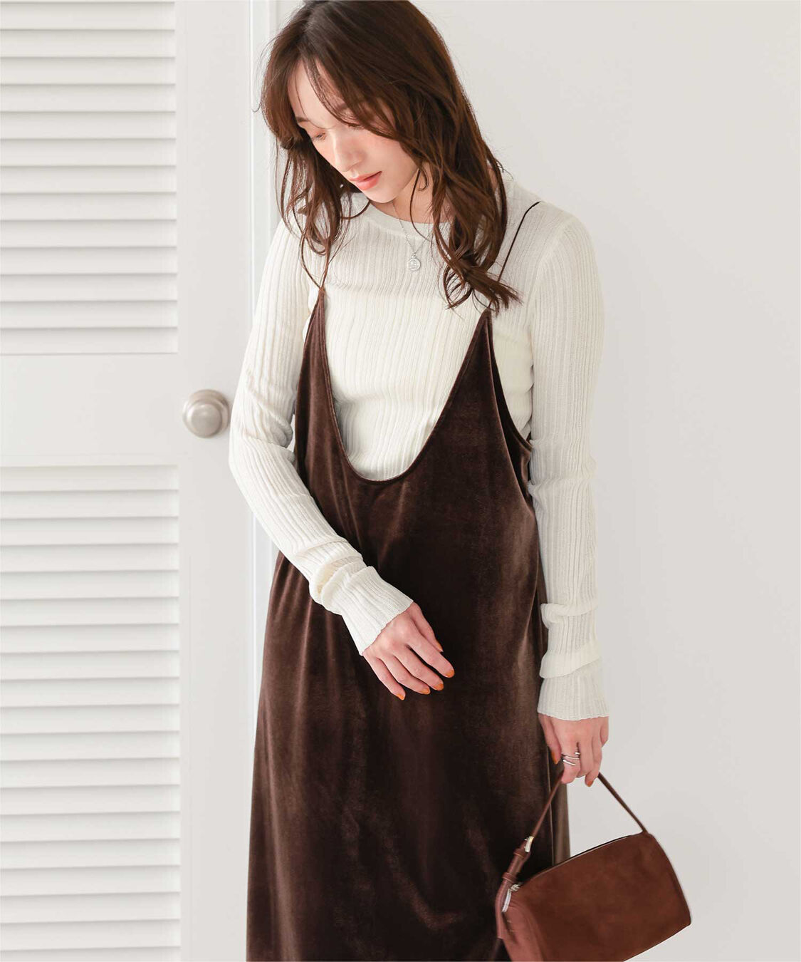 titivate「クルーネックランダムリブシアーニット」|ニット・セーター|